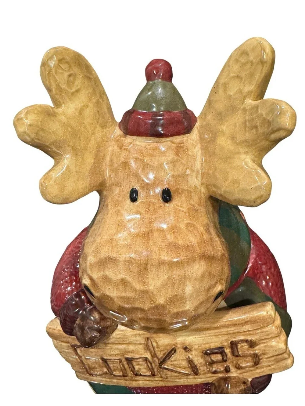St. Nicholas Square Heartland Ceramic Moose Cookie Jar Christmas Holiday